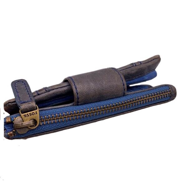 Vintage Fossil Gray Blue Wallet - Picture 4 of 12